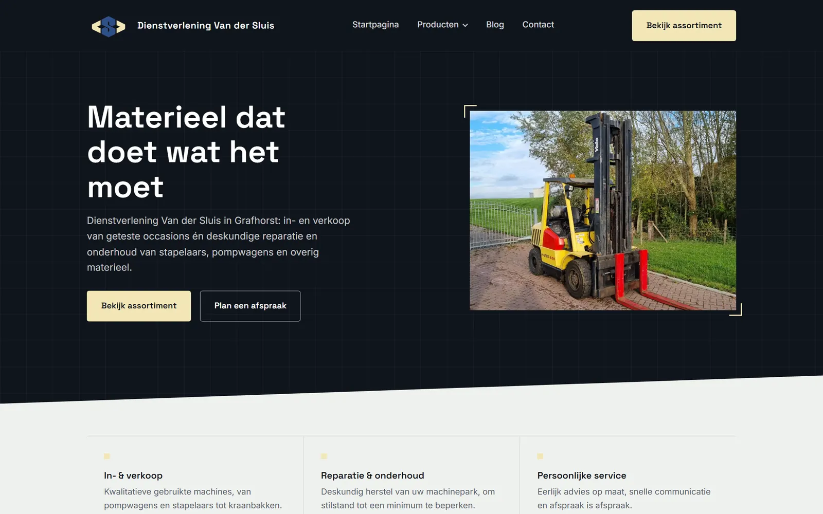 Website van Dienstverlening Van der Sluis