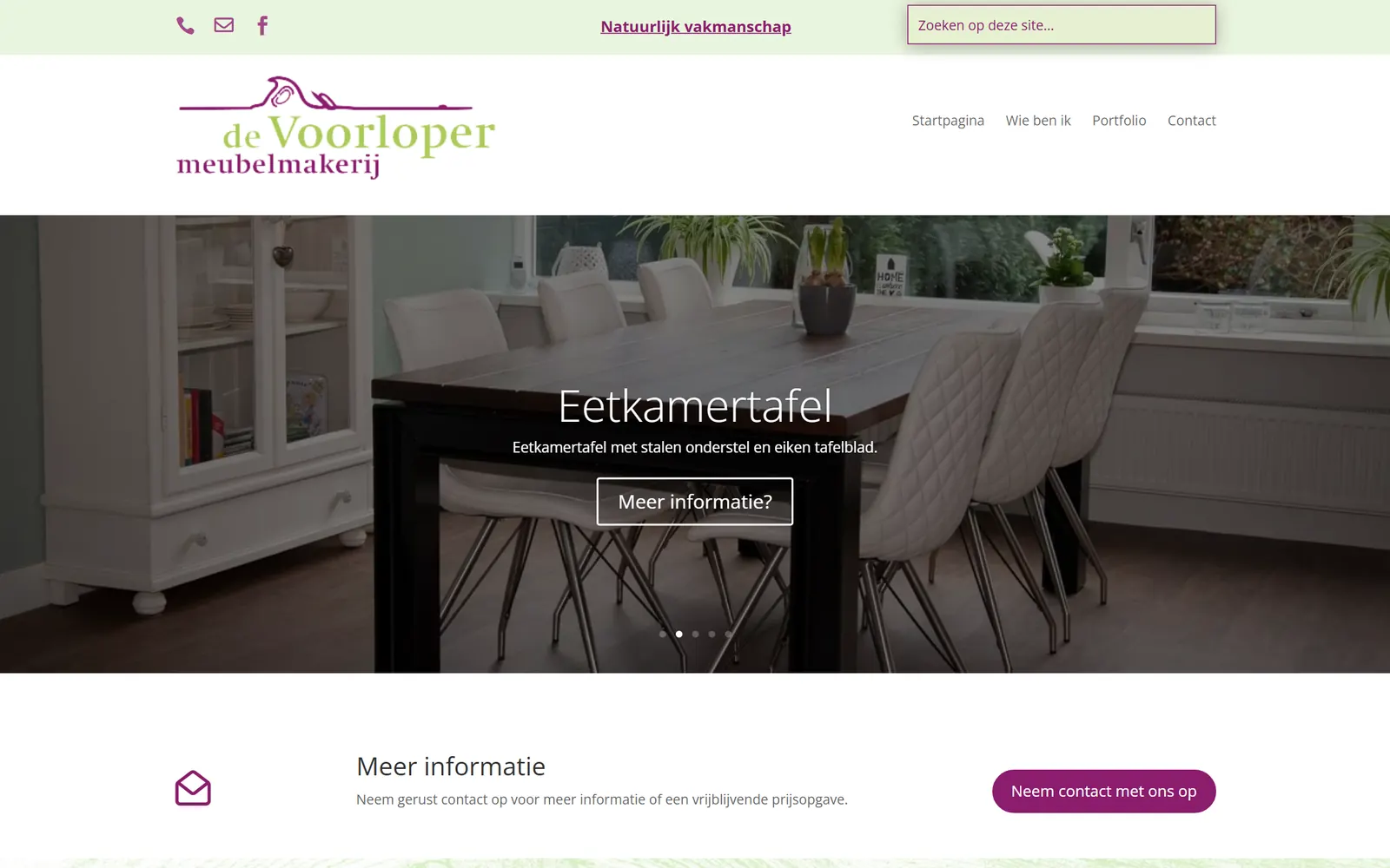Website van Meubelmakerij de Voorloper