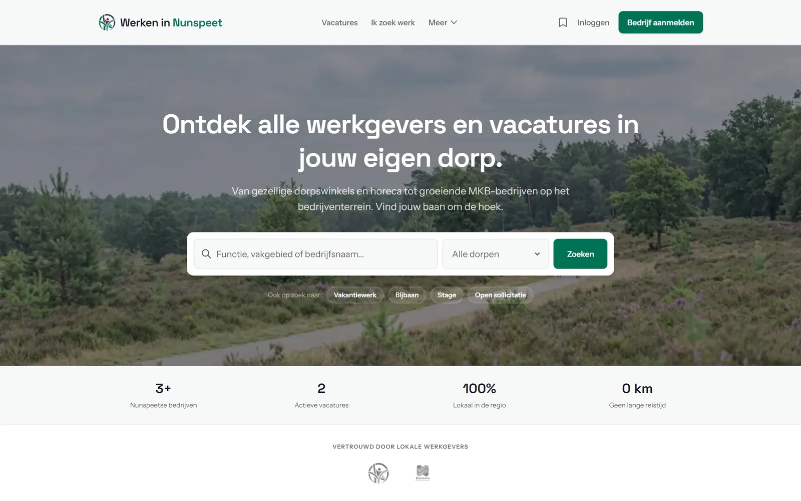 Website van Werken in Nunspeet