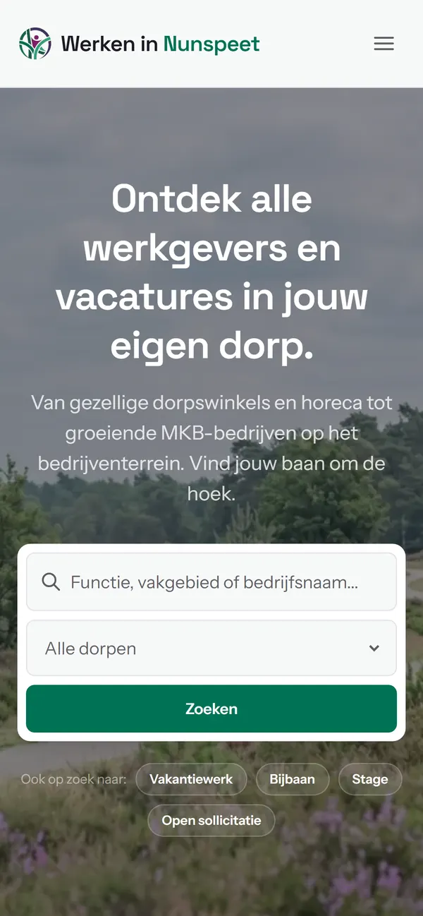Werken in Nunspeet op een telefoon